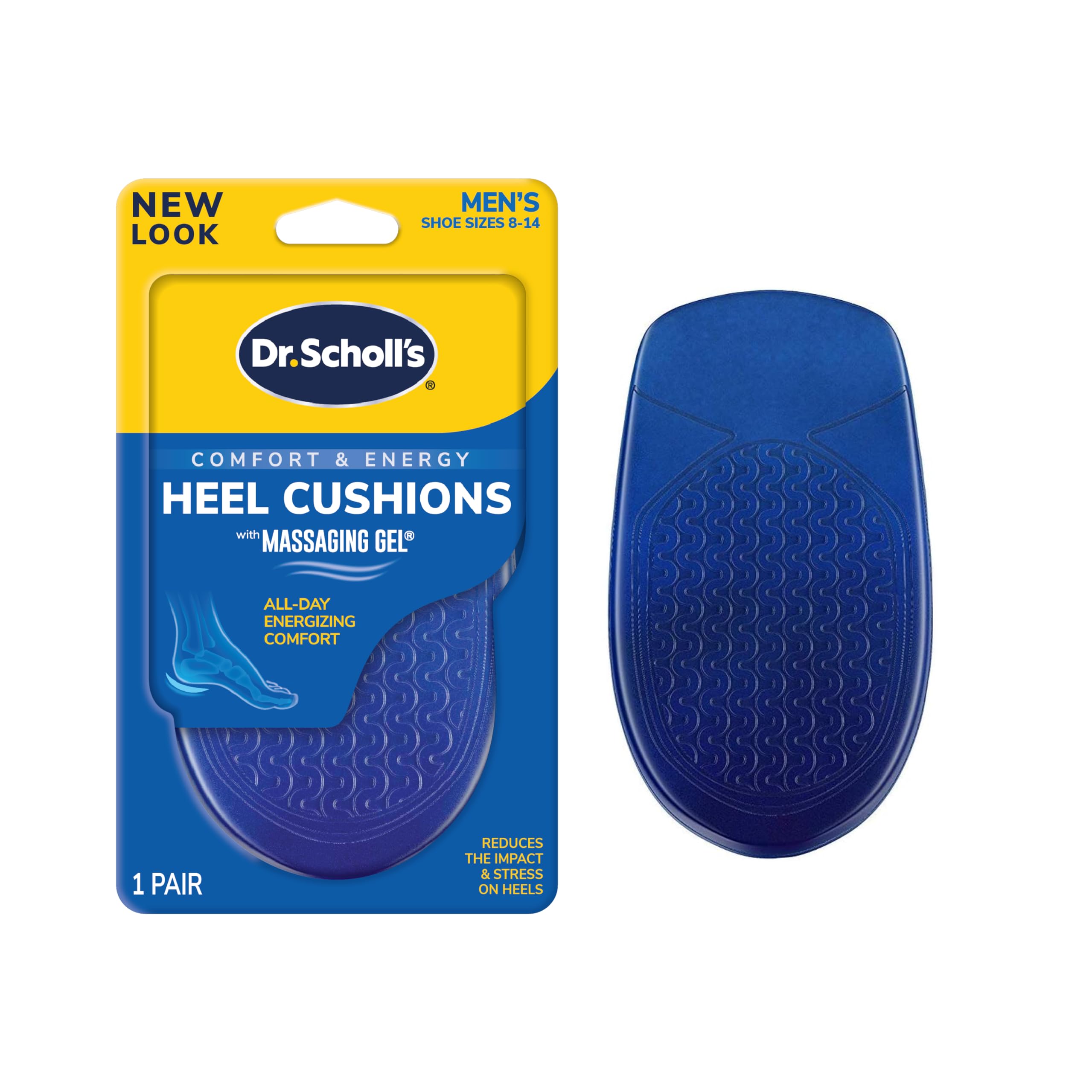 Comfort & Energy Heel Cushions 1 Pair Men Shoe Sizes 8-14